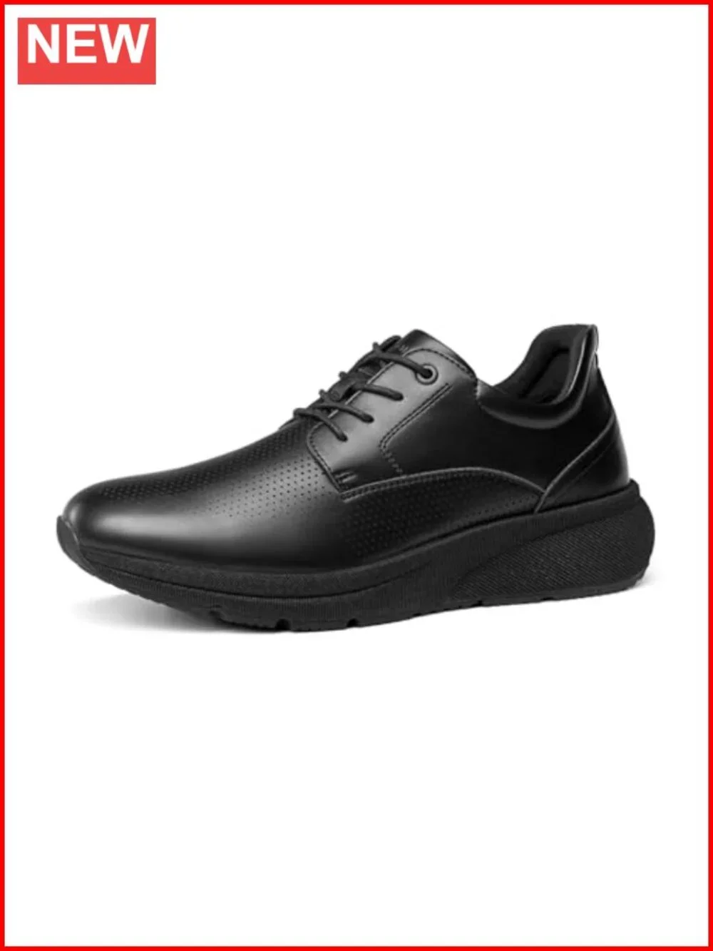 Men's Casual Oxford Sneakers, Faux Leather Lace-Up Walking Shoes with Cushioned